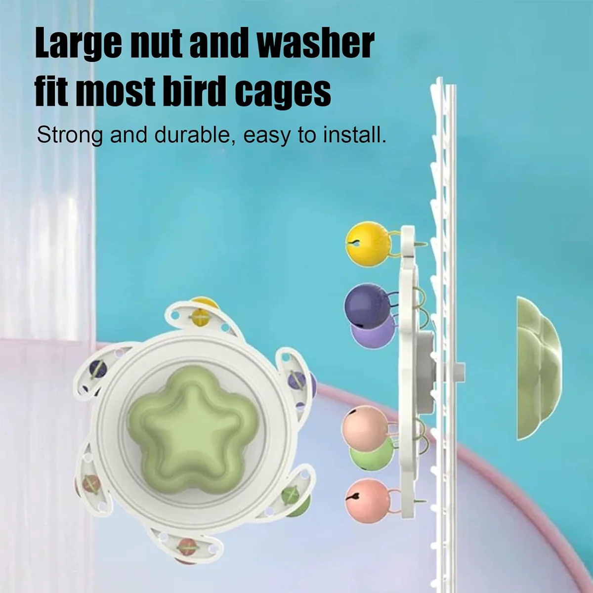 UFO Bird Cage Spinner Wheel Toy Interactive Bird Cage Accessory - Image 6