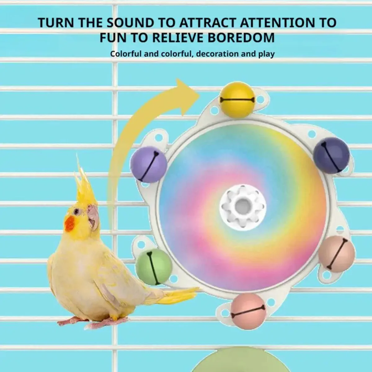 UFO Bird Cage Spinner Wheel Toy Interactive Bird Cage Accessory - Image 8