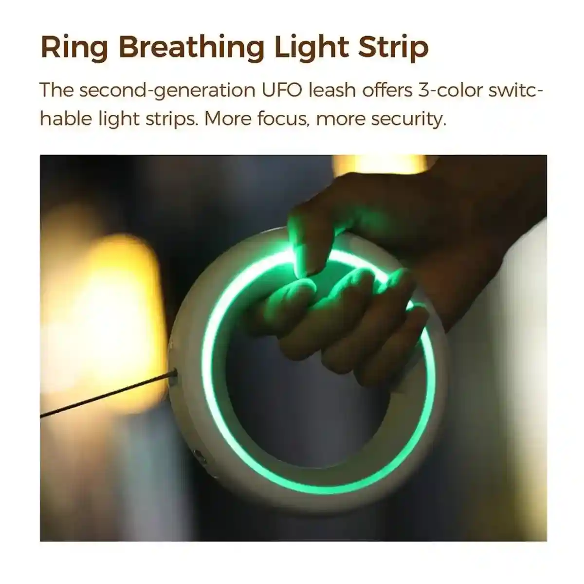 UFO Retractable Pet Leash with LED Light 3m Length 90kg Pull Strength - Image 5
