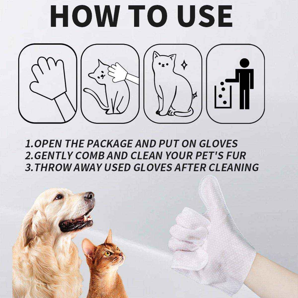 Cat Dog Cleaning Gloves Wipes Fur Disposable Glove Wipes Face Washing Grooming - Image 7