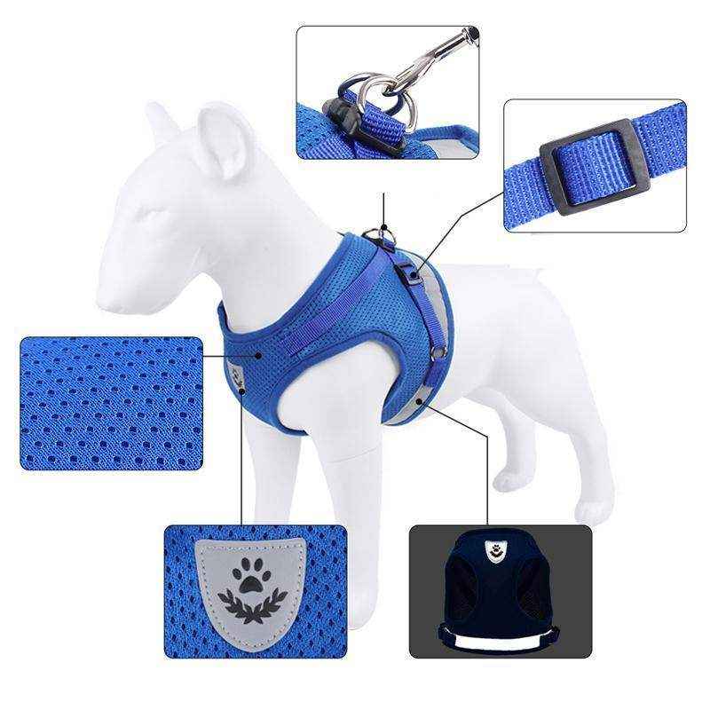 Reflective Dog Cat Pet Harness Leash Puppy Soft Adjustable  Vest Mesh Clothes - Image 6