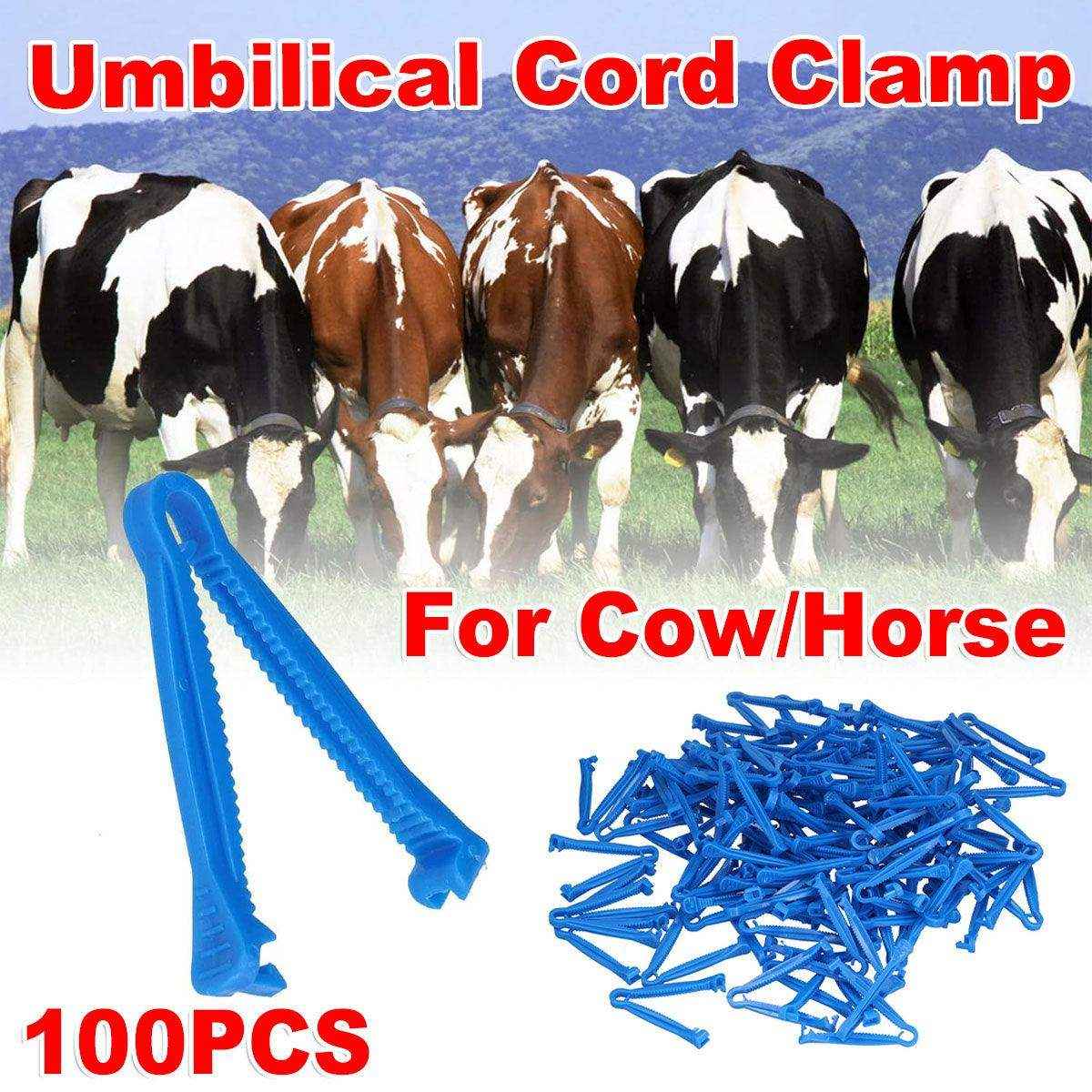 100 PCS Veterinary Umbilical Cord Clamps for Livestock Disposable Tool