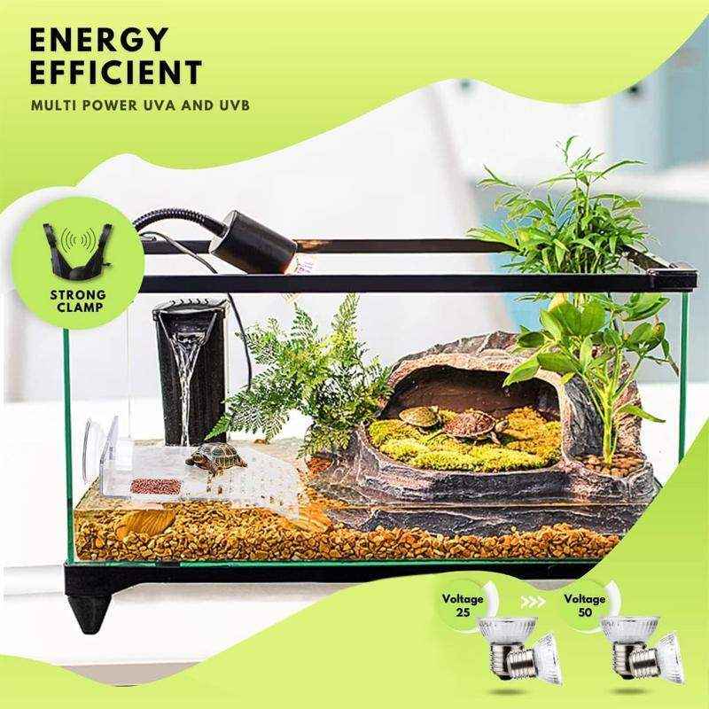 E27 Reptile Heating Light Turtle Lizard UVB + UVA Pet Heat Lamp Clip Holder - Image 5
