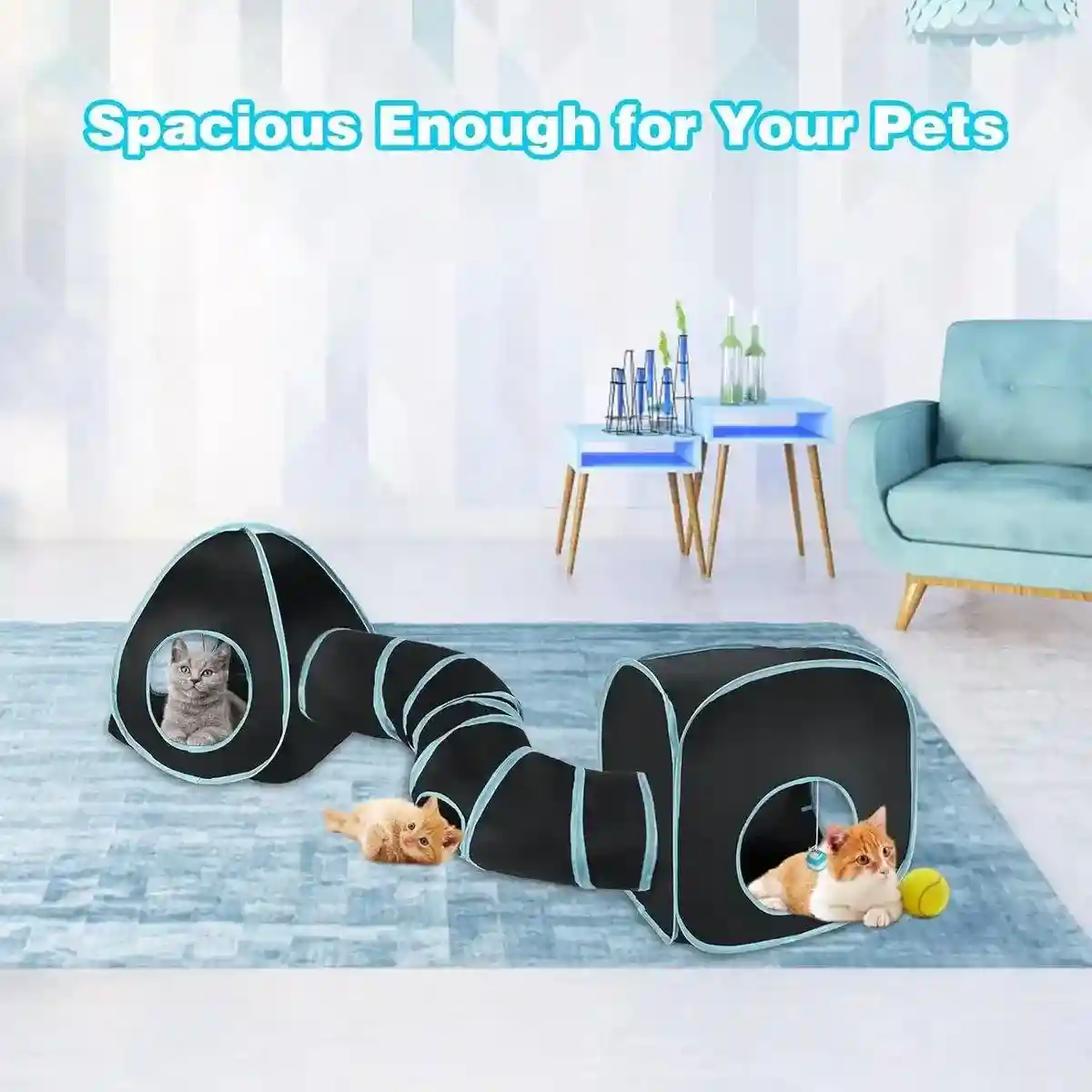Versatile 3-in-1 Collapsible Cat Tunnel Interactive Play Space - Image 7