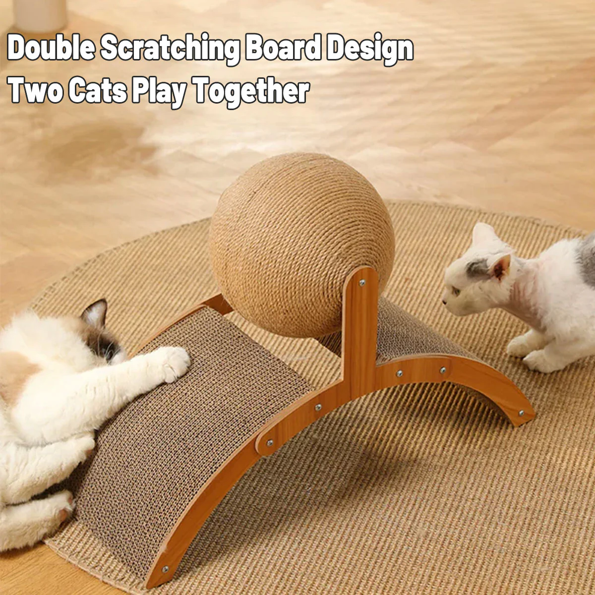 Vertical Cat Scratching Board With Sisal Ball - Image 10