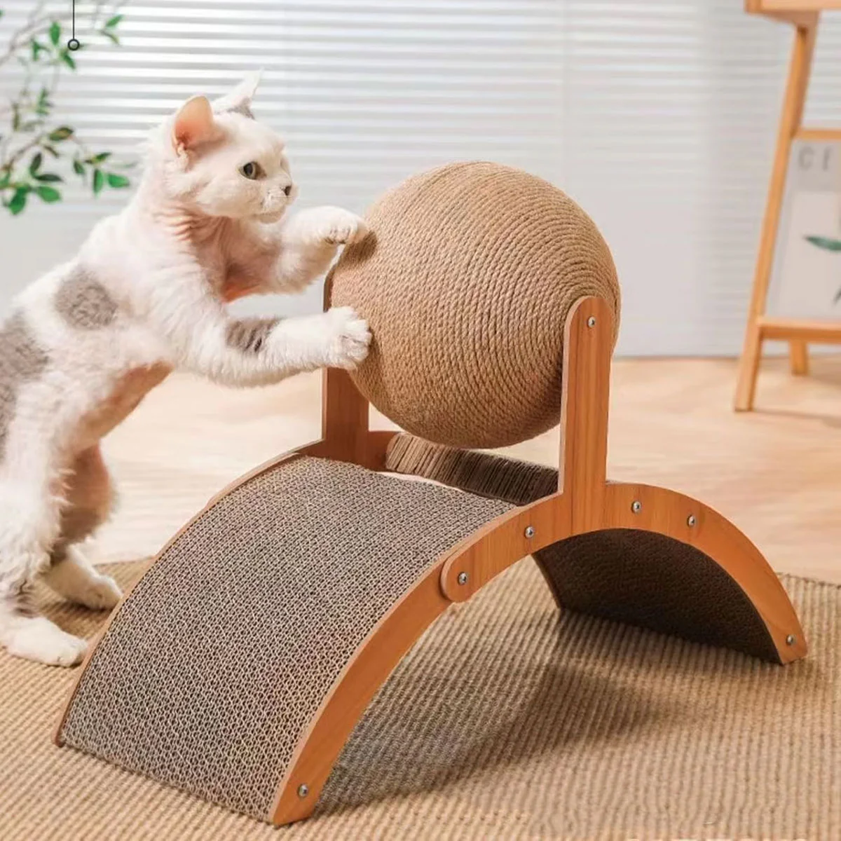 Vertical Cat Scratching Board With Sisal Ball - Image 6