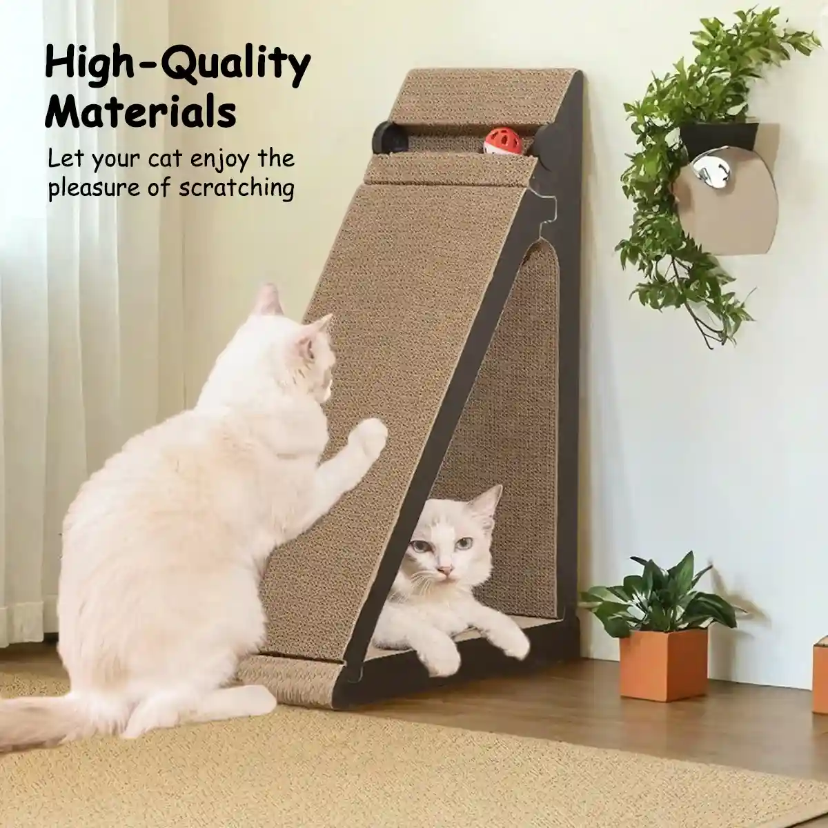 Vertical Cat Scratching Pad with Ball Toy and Ramp - Image 6