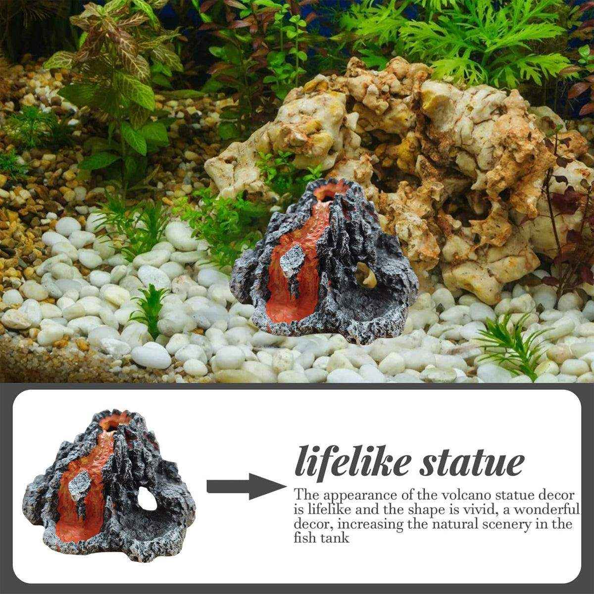 Volcanic Rock Aquarium Decoration Resin Fish Tank Shelter Cave - Image 8