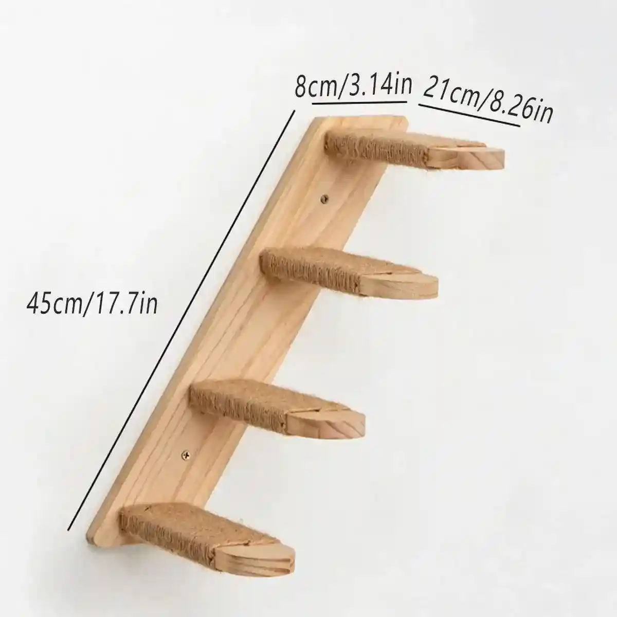 Wall-Mounted Cat Stairs Wooden Climbing Steps with Sisal for Cats - Image 3