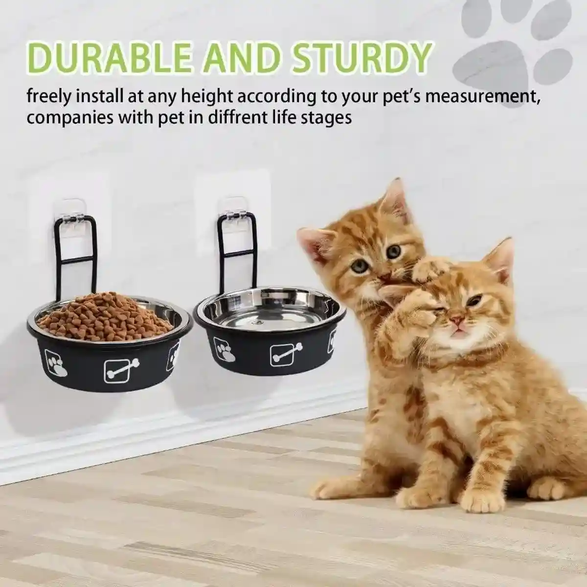 Wall-Mounted Stainless Steel Pet Bowl for Cats and Small Dogs Durable & Stylish - Image 10
