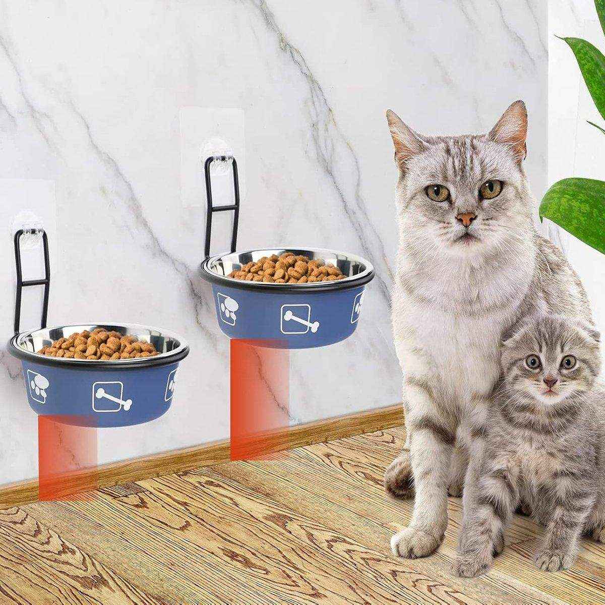 Wall-Mounted Stainless Steel Pet Bowl for Cats and Small Dogs Durable & Stylish - Image 6
