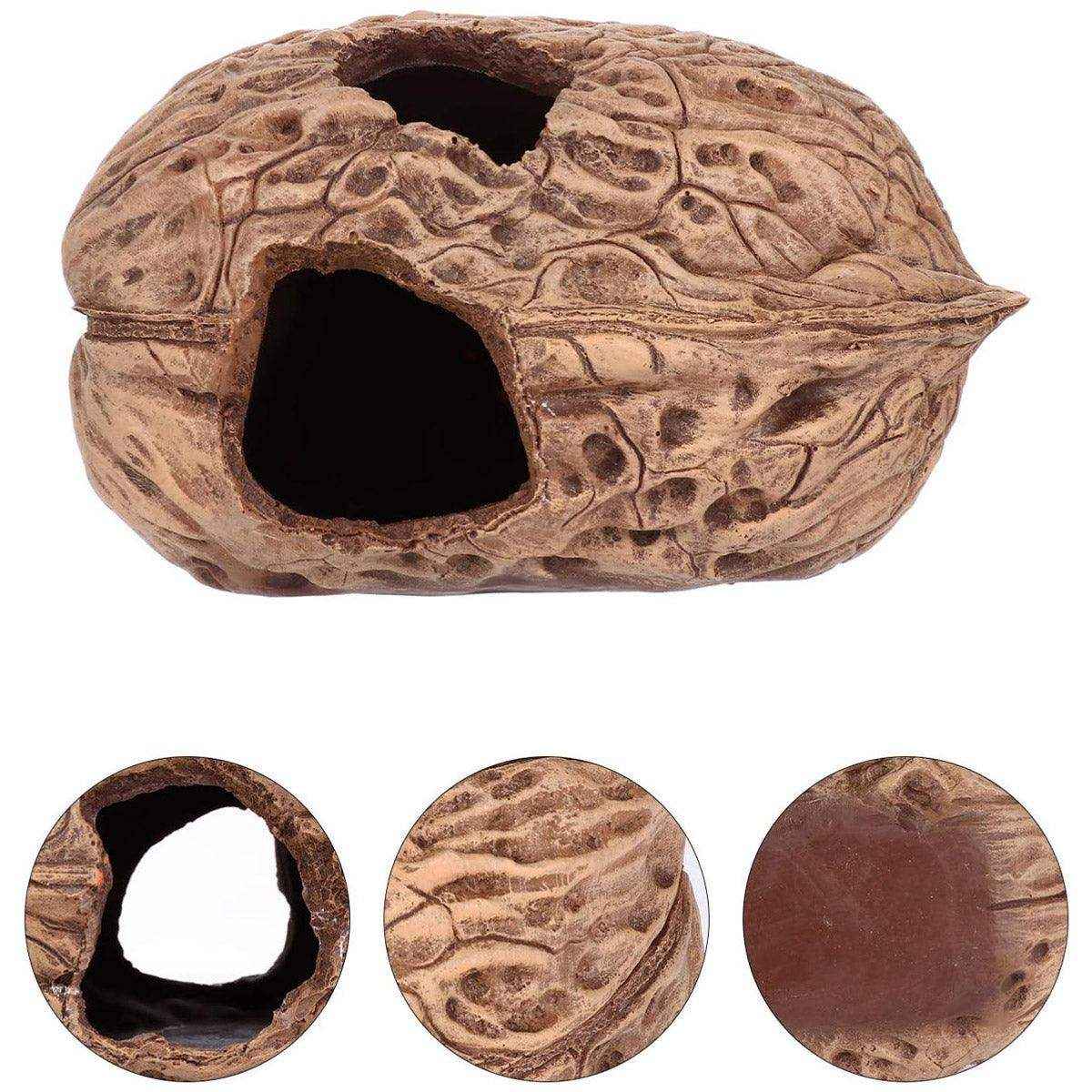 Walnut Reptile Hideout Cave for Lizards and Small Pets - Image 4