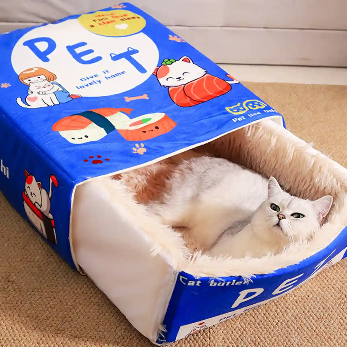 Warm Rectangular Pet Bed with Plush Interior - Image 15