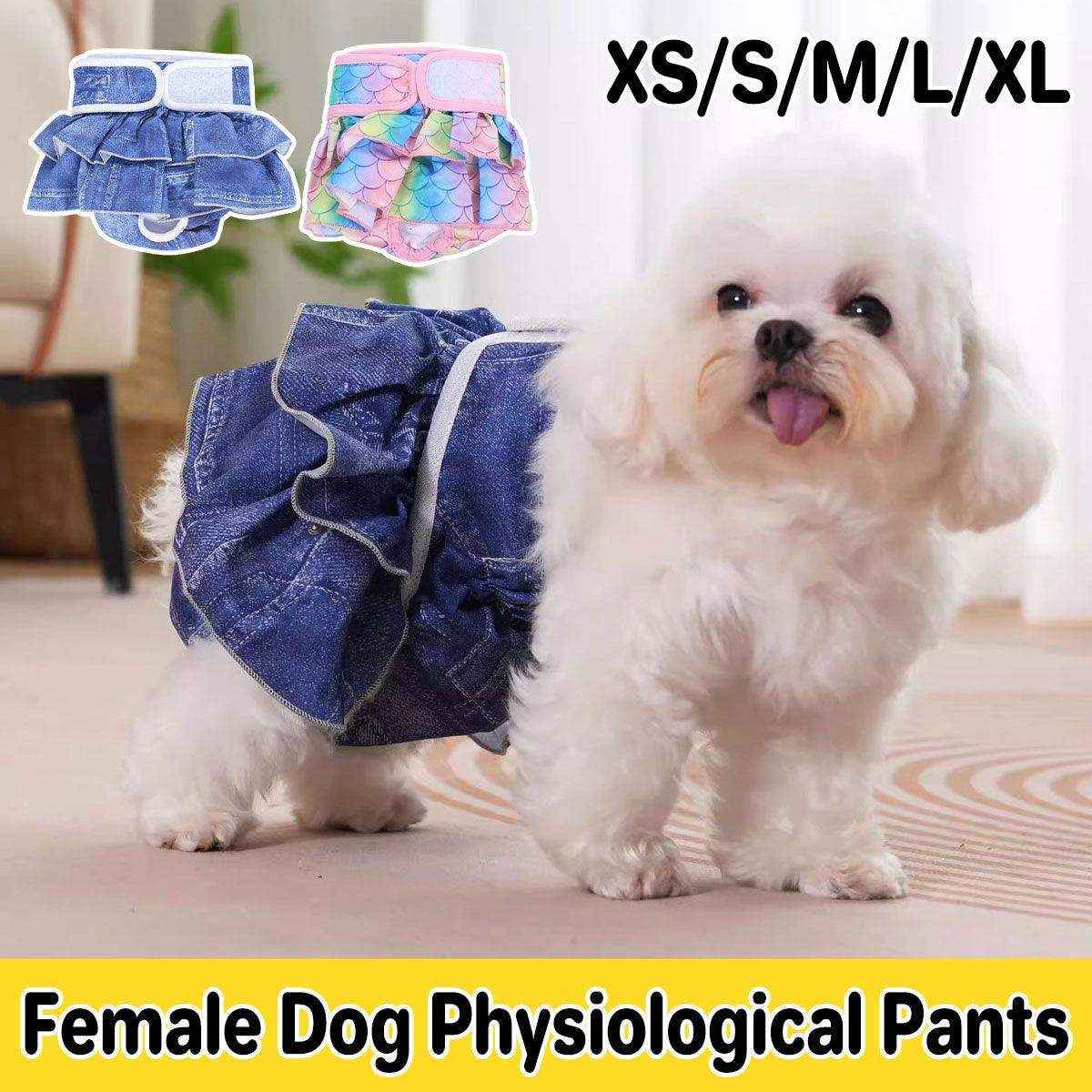Stylish Washable Dog Diapers Reusable Pet Sanitary Pants