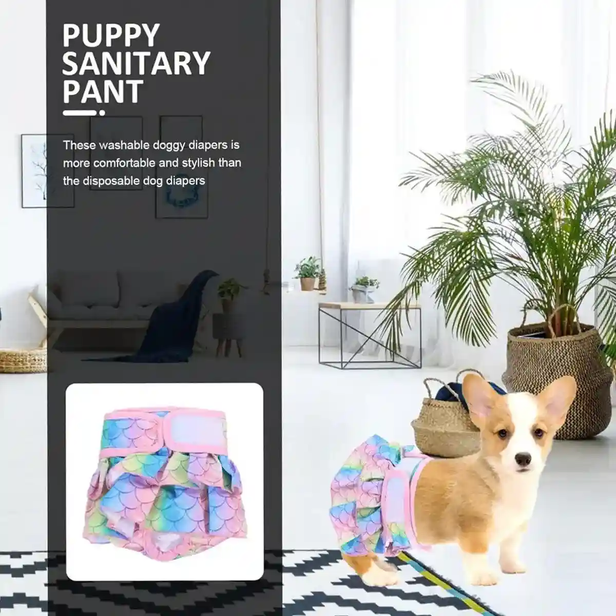 Stylish Washable Dog Diapers Reusable Pet Sanitary Pants - Image 9