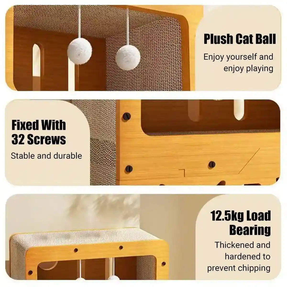 Wear-resistant Cat Scratch Board House Cat Climbing Tower Toy Nest - Image 11