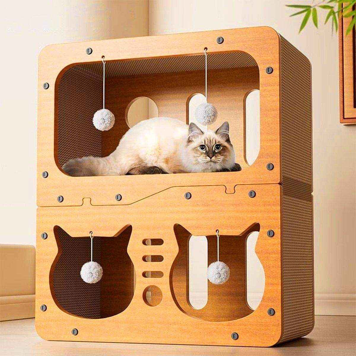 Wear-resistant Cat Scratch Board House Cat Climbing Tower Toy Nest - Image 9