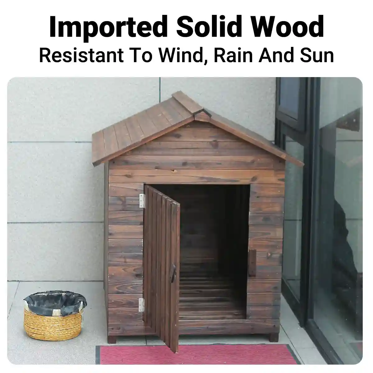 Weatherproof Wooden Dog House Outdoor Kennel - Image 3