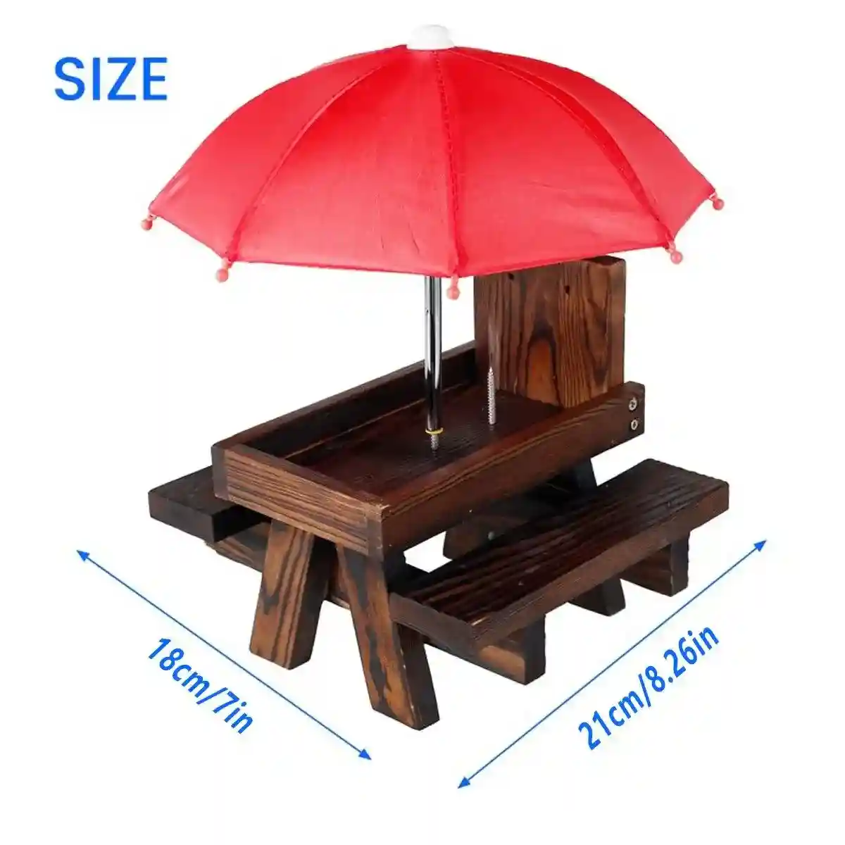 Weatherproof Wooden Squirrel Feeder Durable Outdoor Picnic Table - Image 12