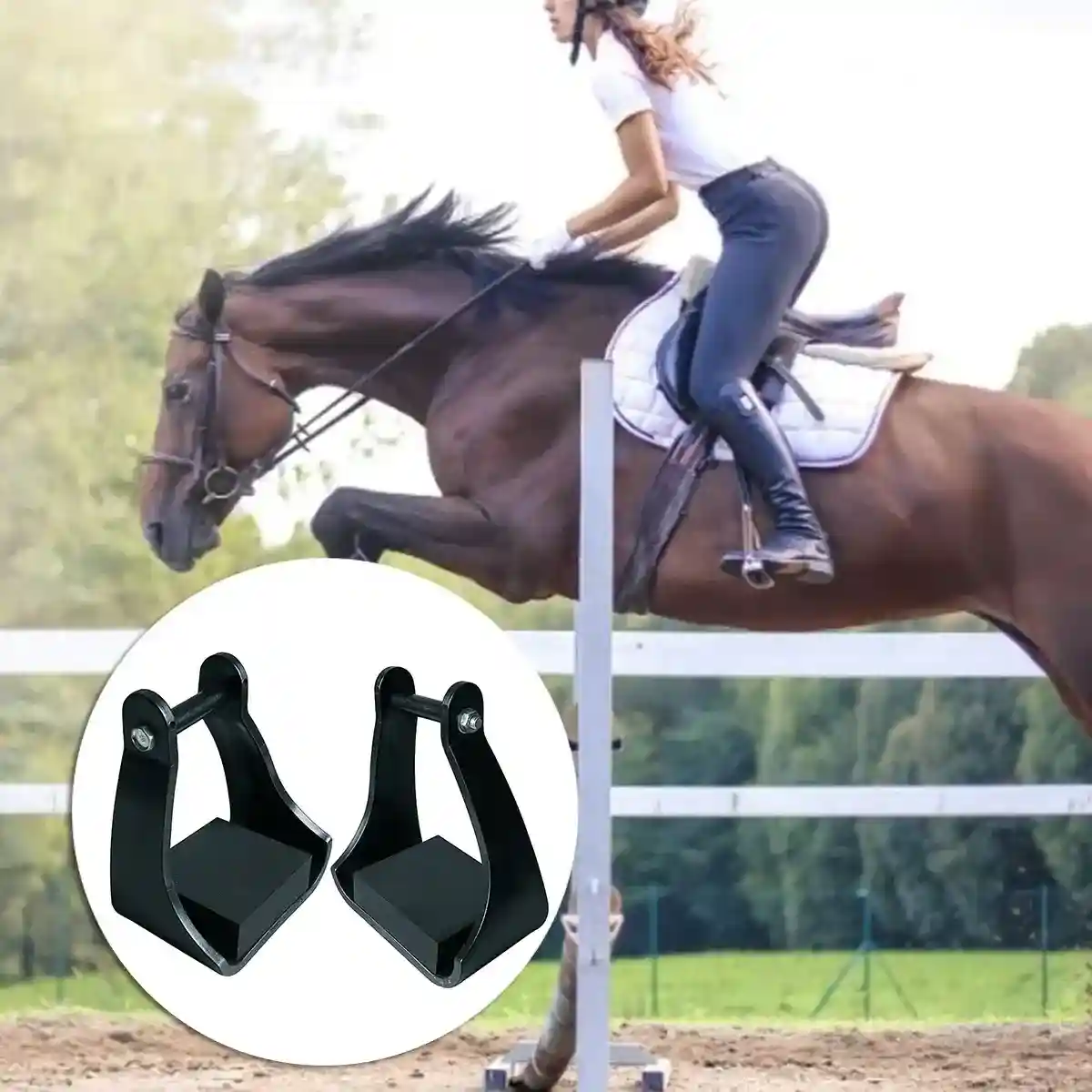 2PCS Lightweight Western Stirrup with Cushion Pads for Horse Riding - Image 11