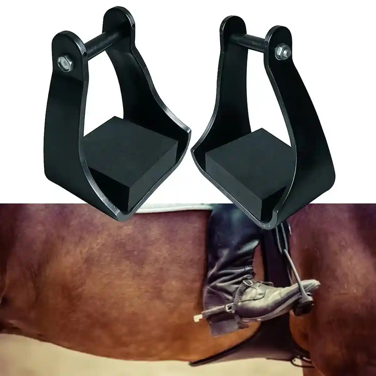 2PCS Lightweight Western Stirrup with Cushion Pads for Horse Riding - Image 3