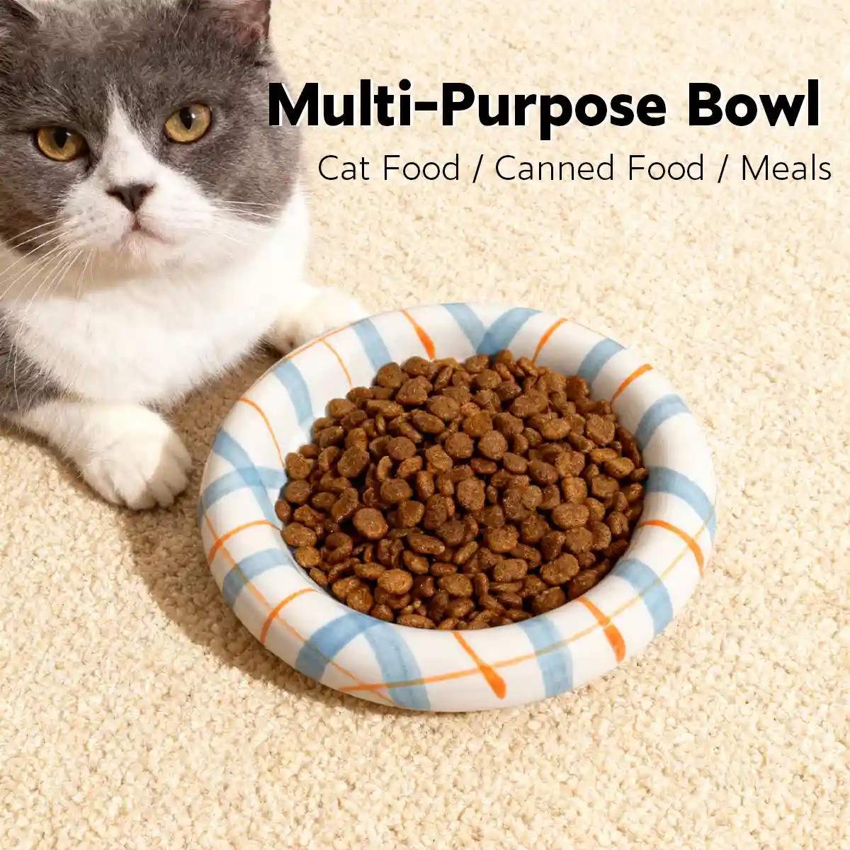 Whisker-Friendly Ceramic Cat Bowl - Image 3