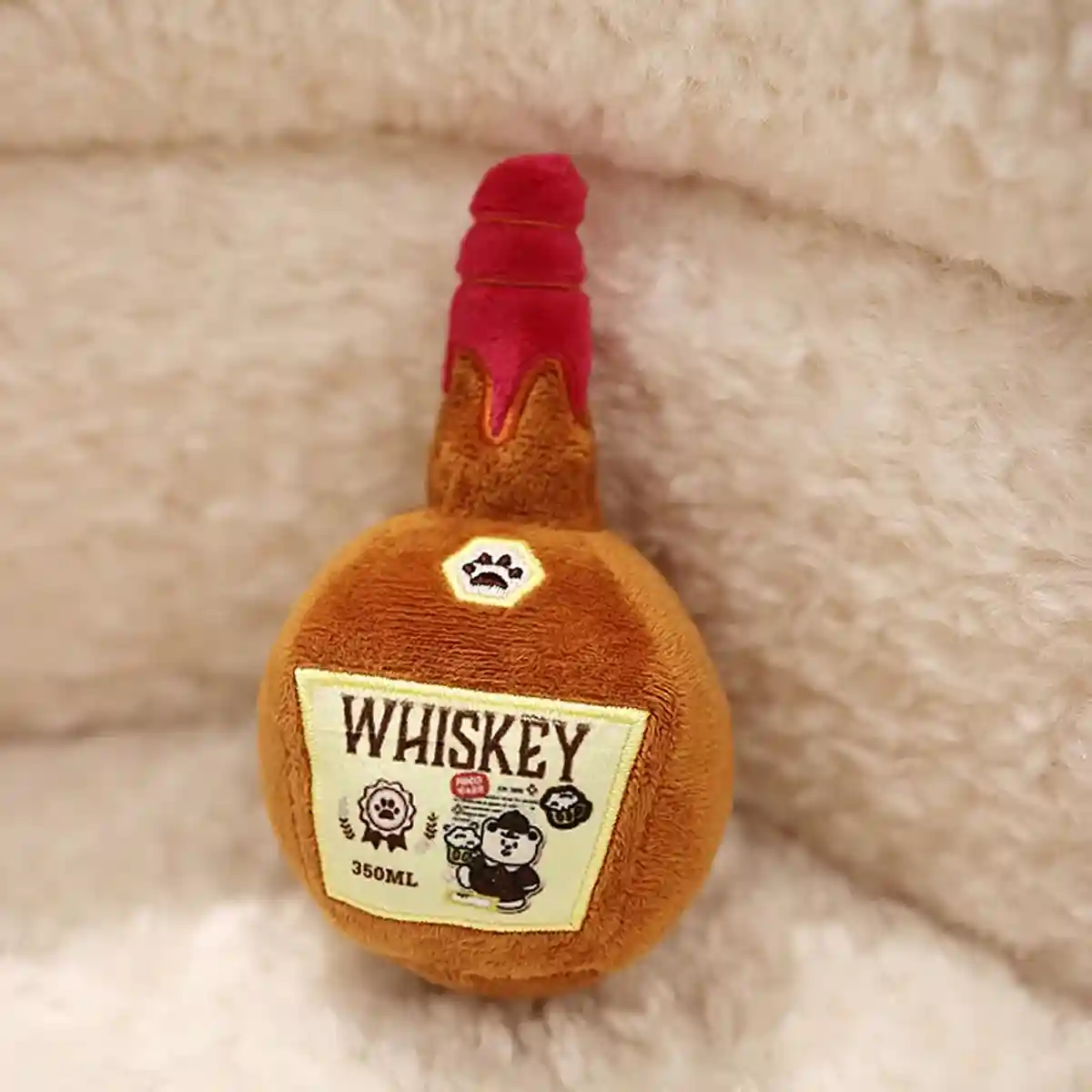 Whiskey Bottle Plush Dog Toy Crinkle Chew for Small and Medium Dogs - Image 4