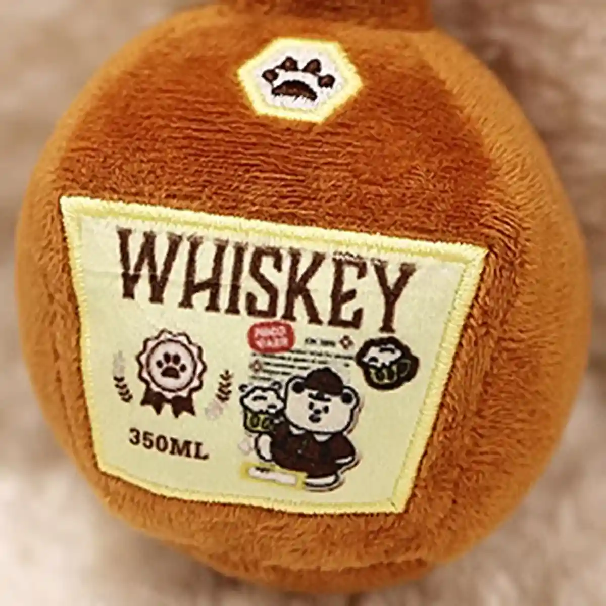 Whiskey Bottle Plush Dog Toy Crinkle Chew for Small and Medium Dogs - Image 9