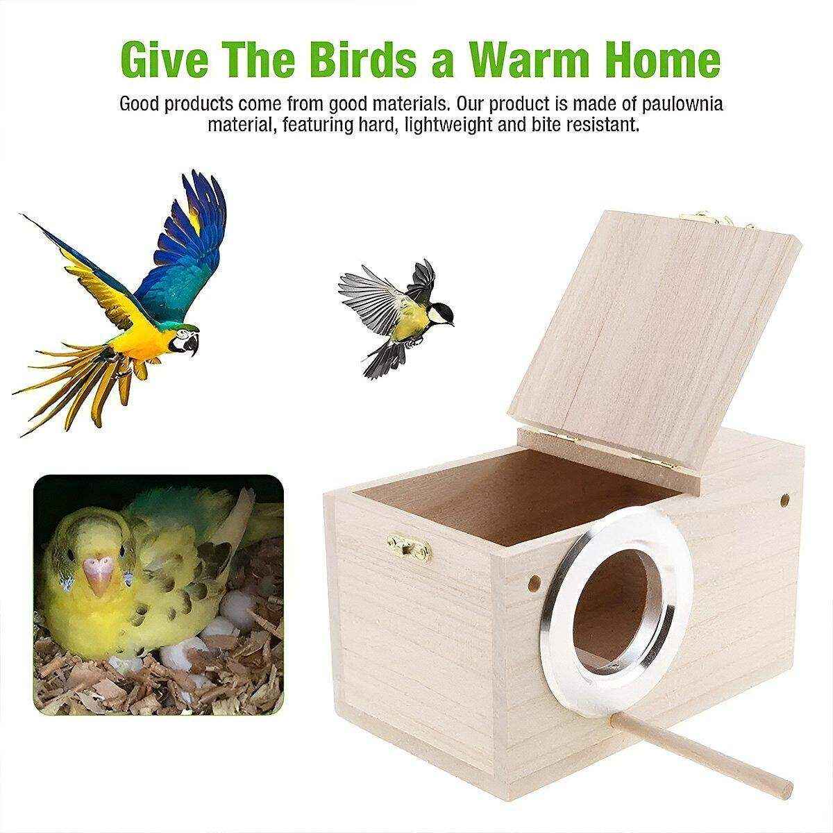 Wooden Bird Breeding Nest Box Bird House - Image 13