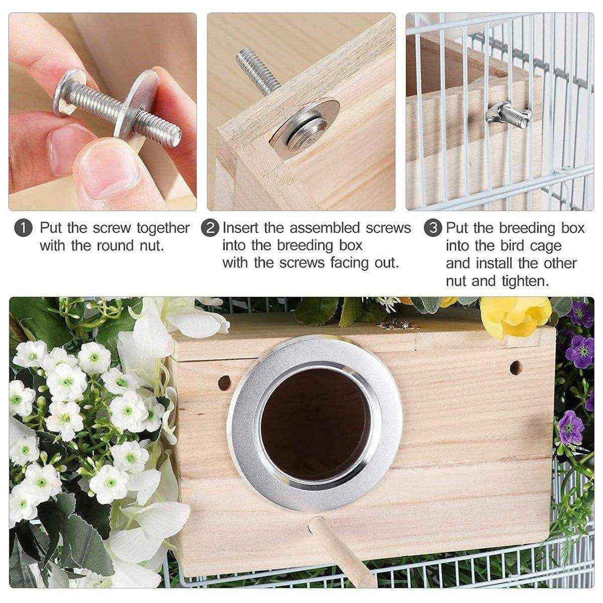 Wooden Bird Breeding Nest Box Bird House - Image 6