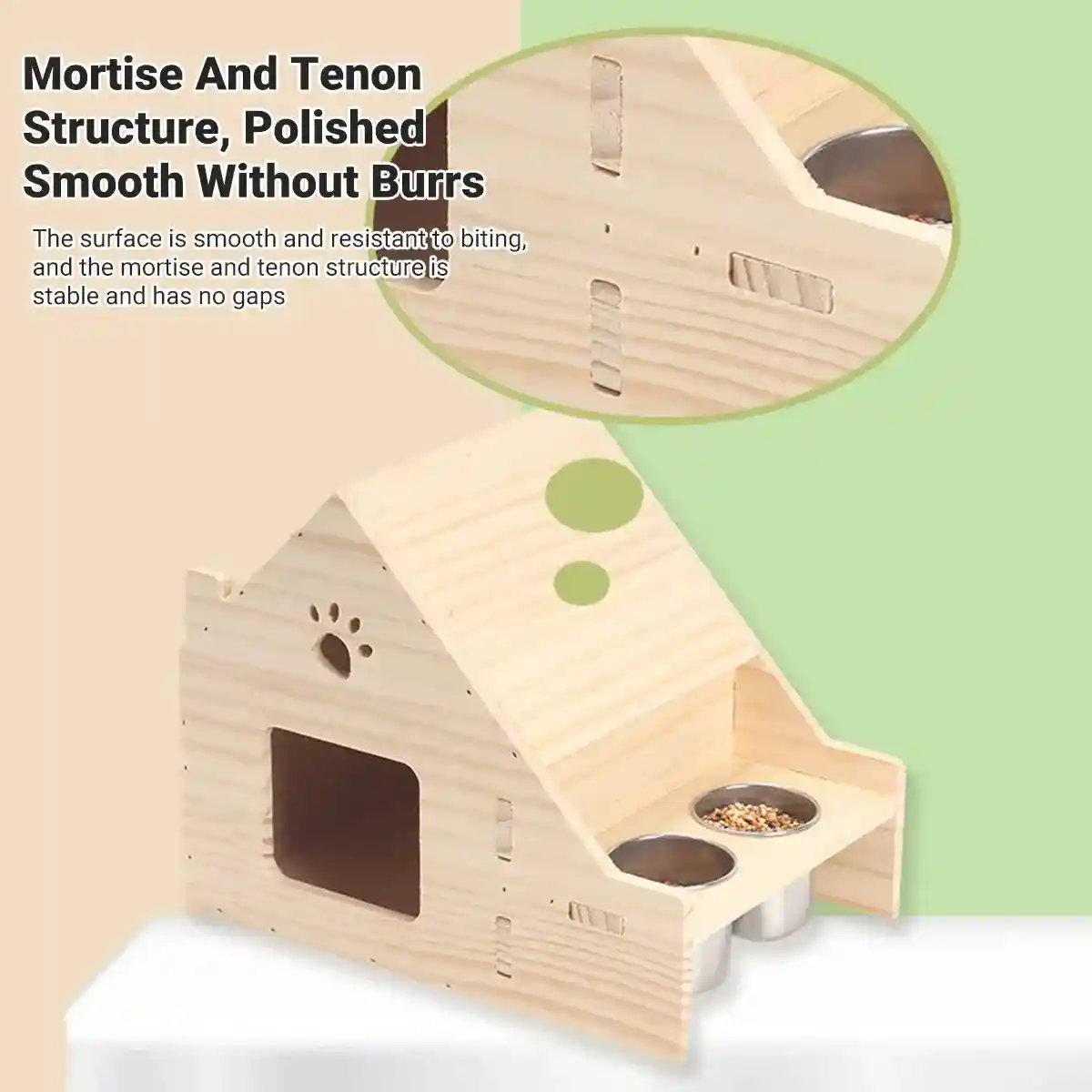 Multifunctional Wooden Bird House Villa with Feeder Natural Nesting Box - Image 7