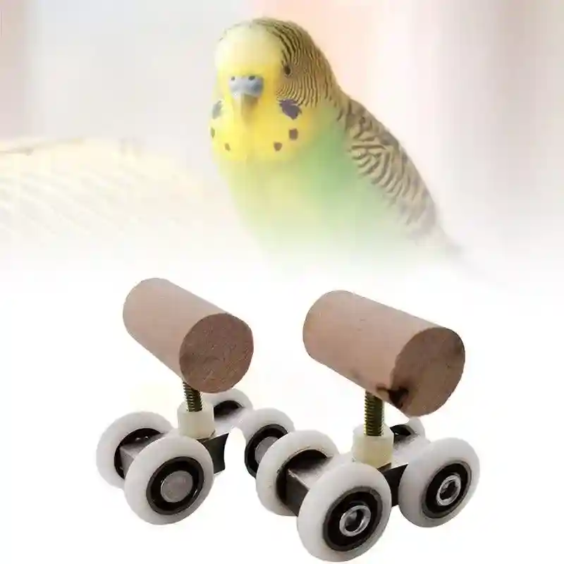 Mini Parrot Roller Skates with Secure Wooden Bird Perches for Training & Play - Image 9