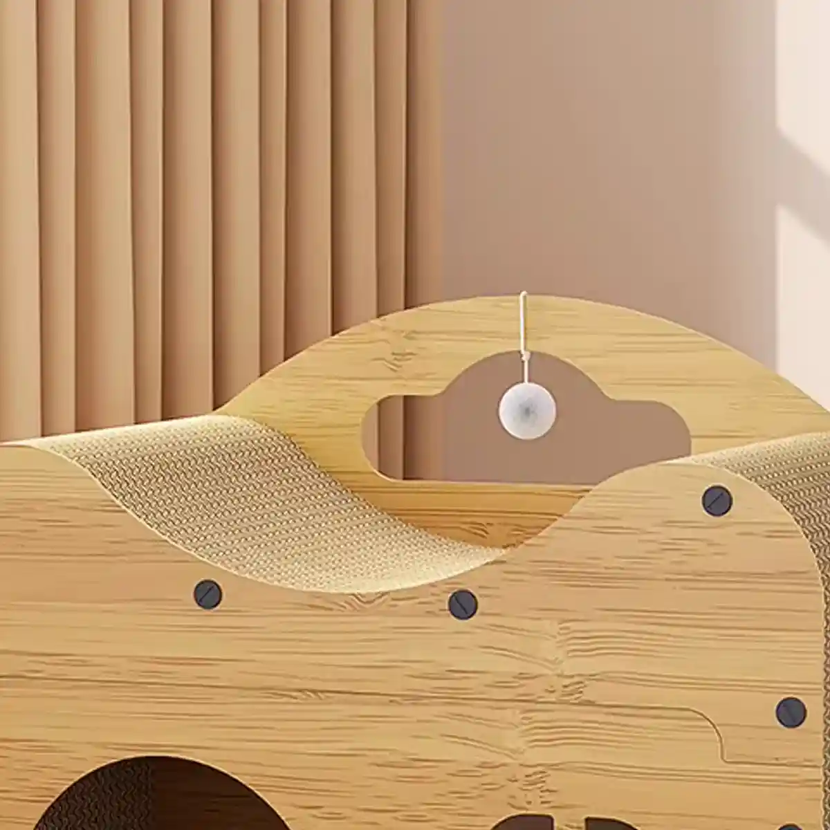 Wooden Cat Scratching House with Sisal Pad - Image 9