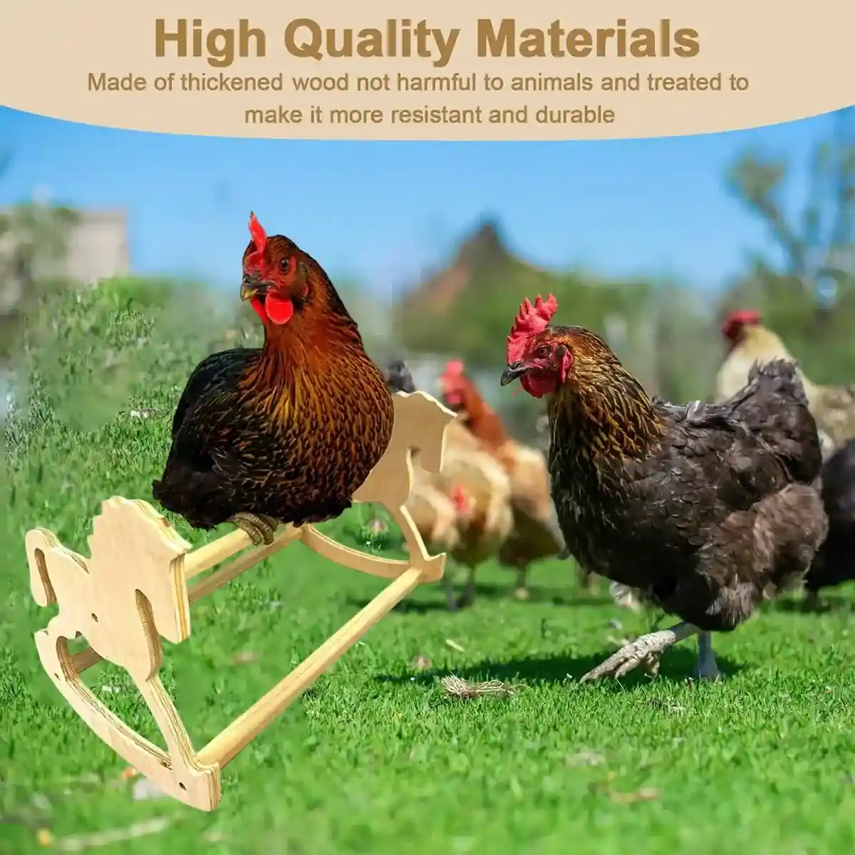 Wooden Chicken Stand Perch Poultry Pet Roosting Platform - Image 7