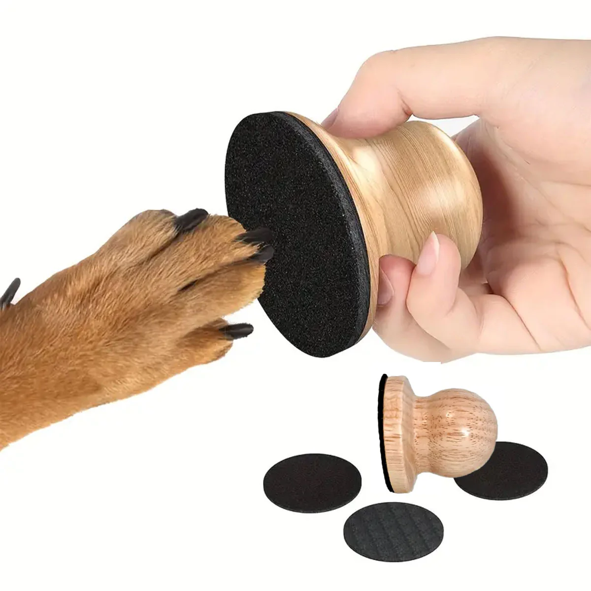 Wooden Dog Nail Sharpening Board Round Pet Grooming Tool Nail Repair Training - Image 11