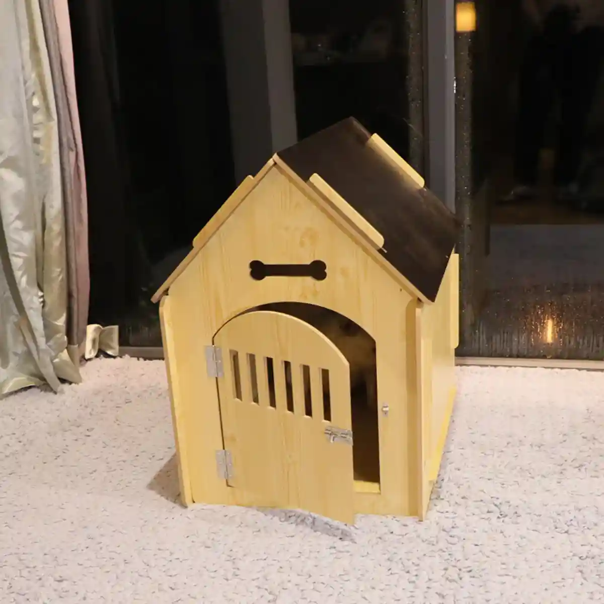 Wooden Pet House Detachable Dog Bed Cat House for Indoor Outdoor Use - Image 14
