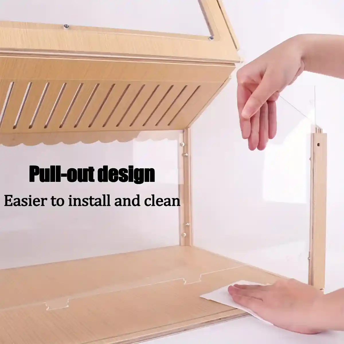 Wooden Hamster Cage Breathable Easy Clean Design - Image 6