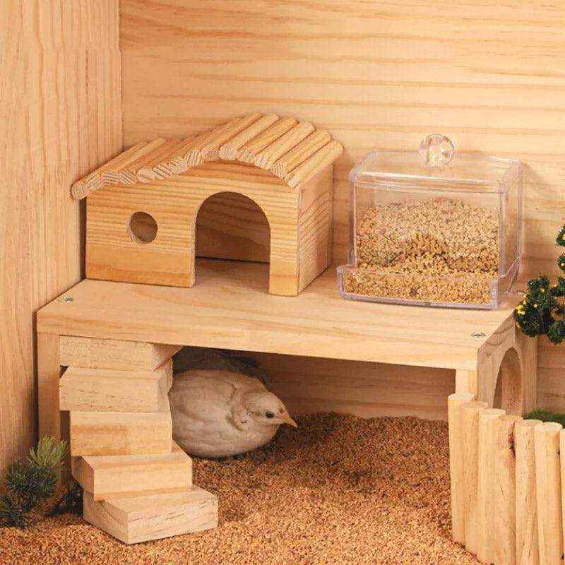 Interactive Wooden Climbing Toy with Hamster Platform and Hideout - Image 6