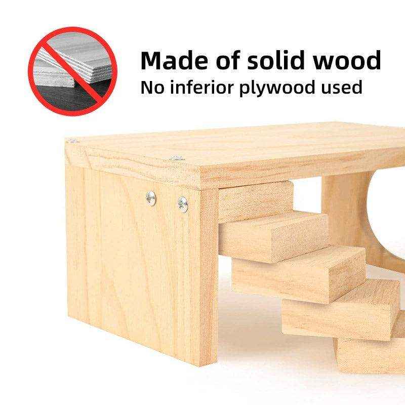 Interactive Wooden Climbing Toy with Hamster Platform and Hideout - Image 9