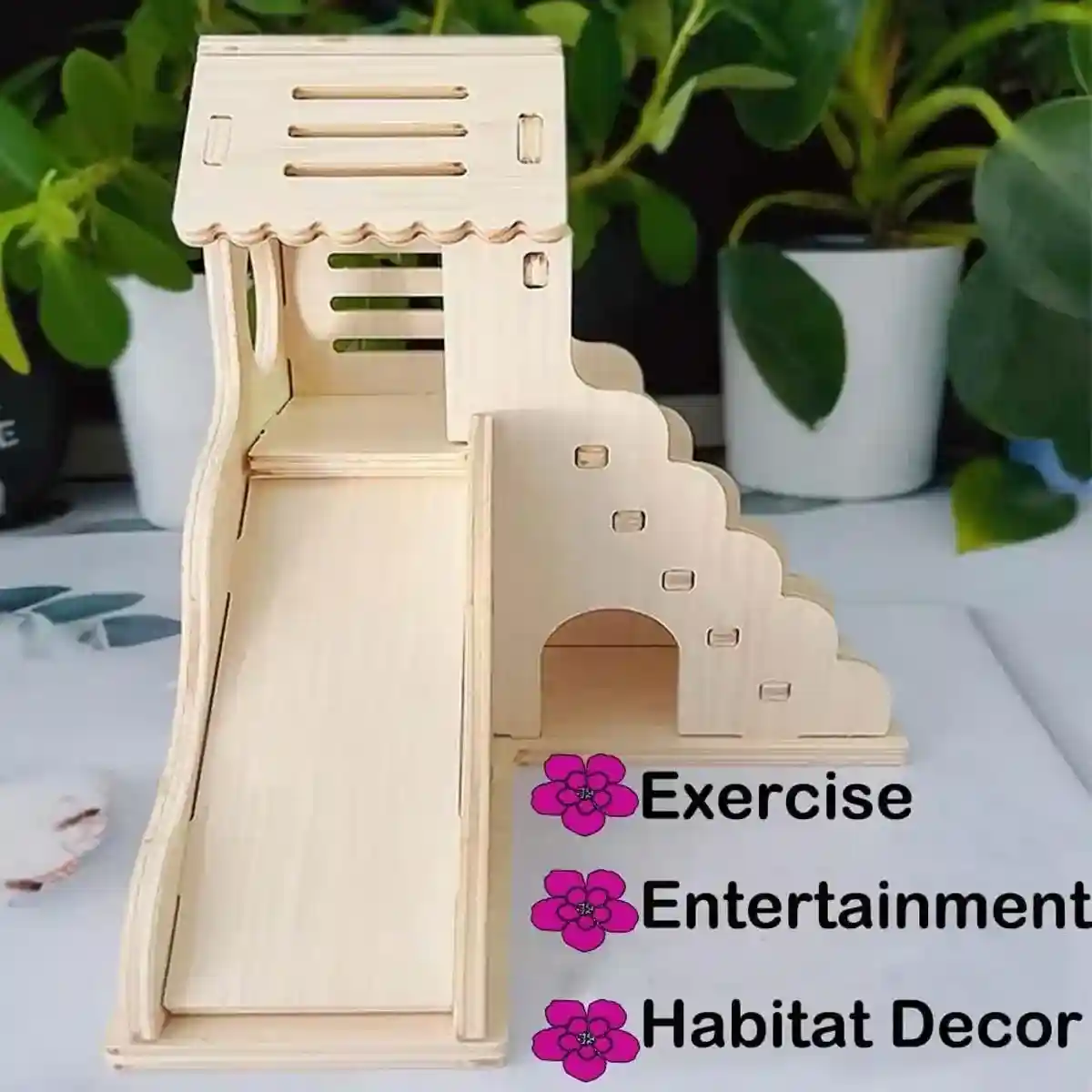 Fun Wooden Hamster Playground Slide for Small Pets Cage - Image 7
