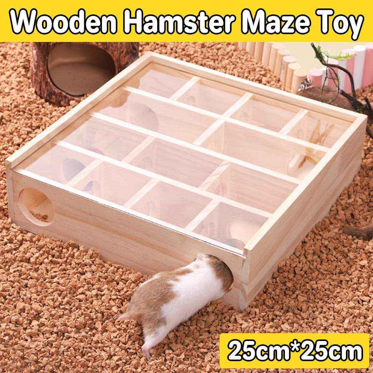 Interactive Wooden Hamster Toy Maze for Small Pets’ Play & Exercise