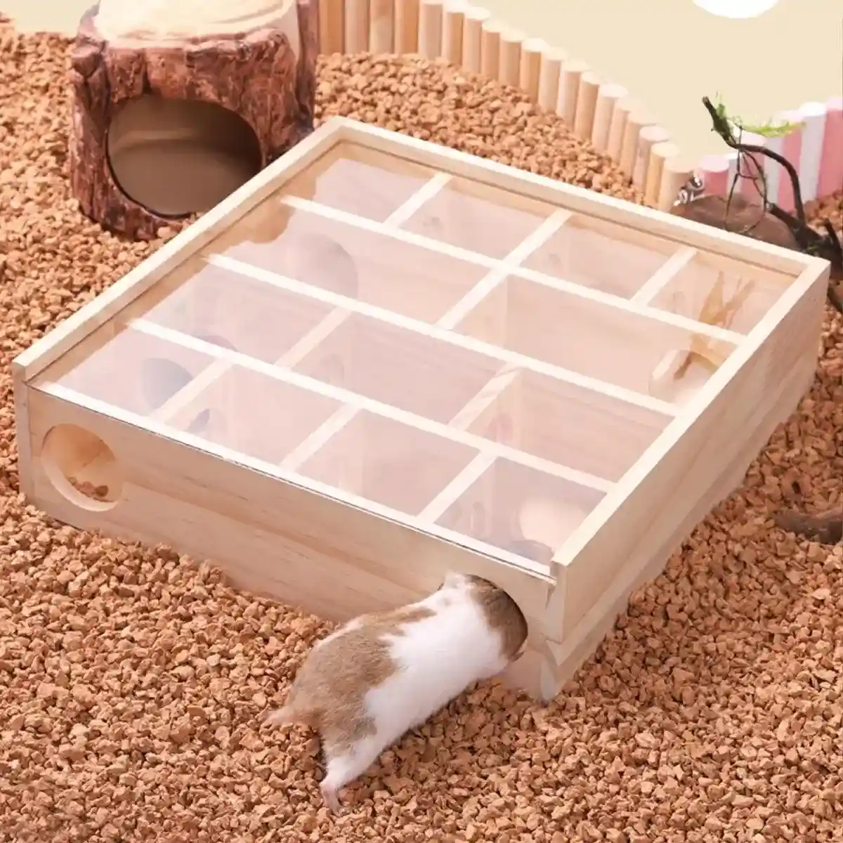 Interactive Wooden Hamster Toy Maze for Small Pets’ Play & Exercise - Image 15