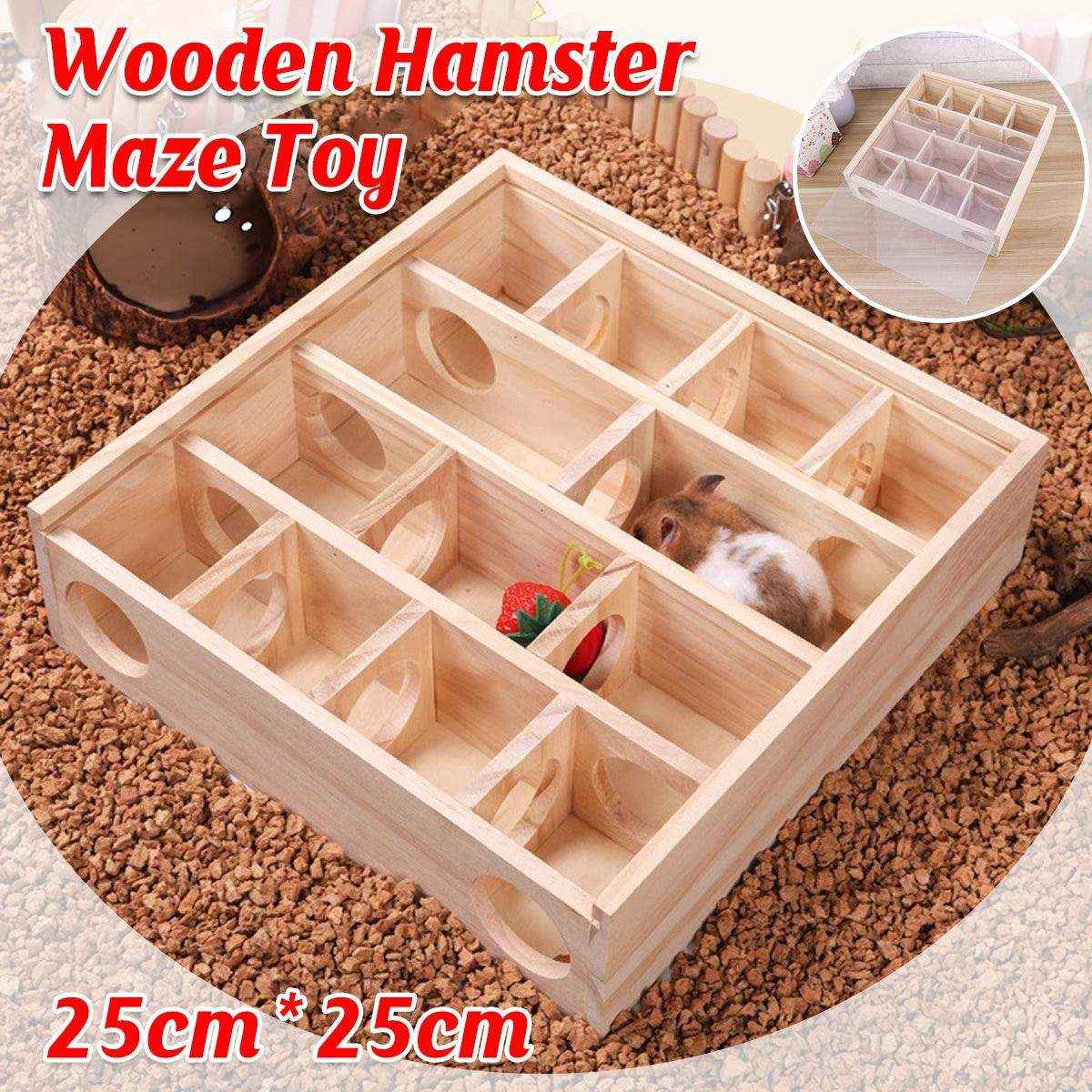 Interactive Wooden Hamster Toy Maze for Small Pets’ Play & Exercise - Image 2