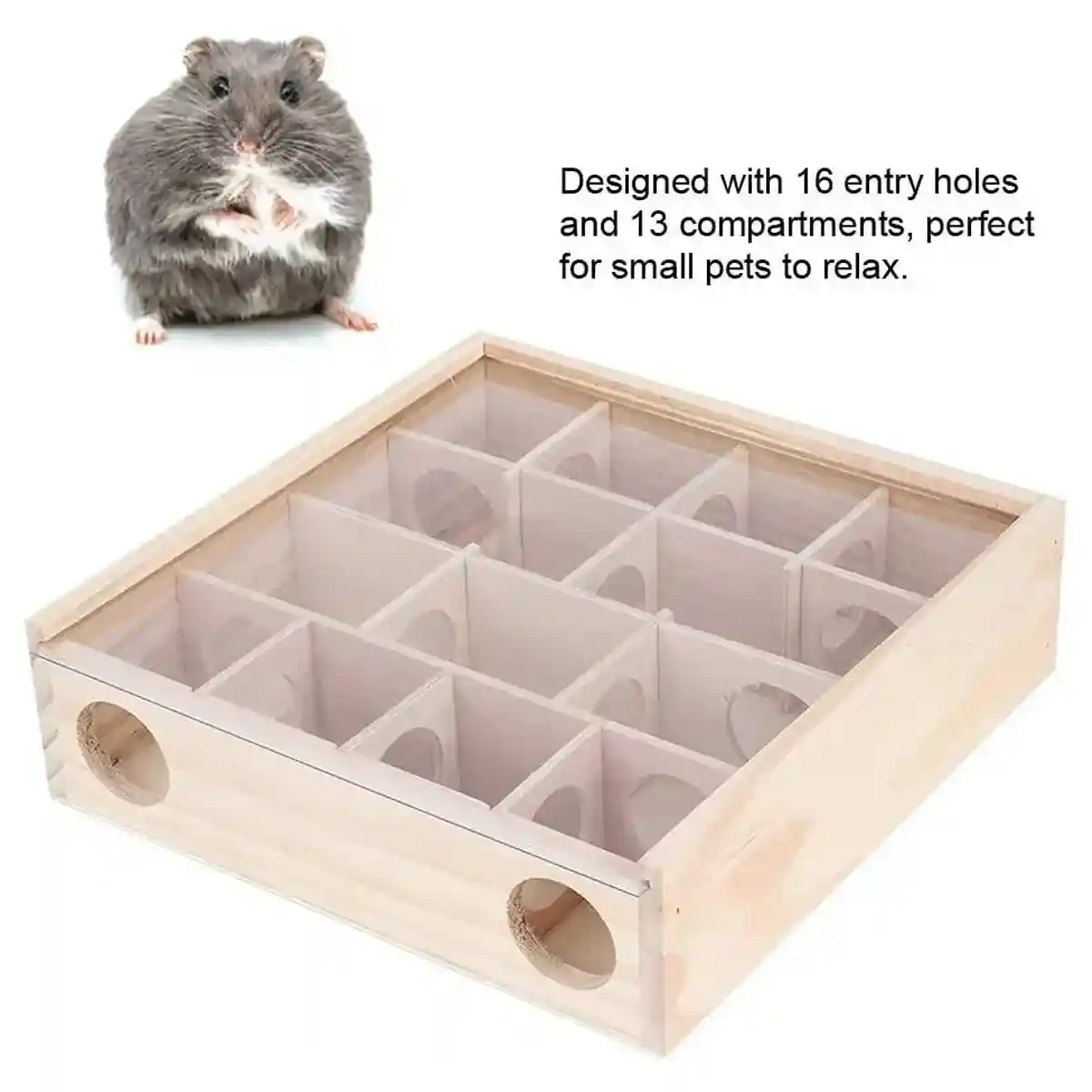 Interactive Wooden Hamster Toy Maze for Small Pets’ Play & Exercise - Image 5