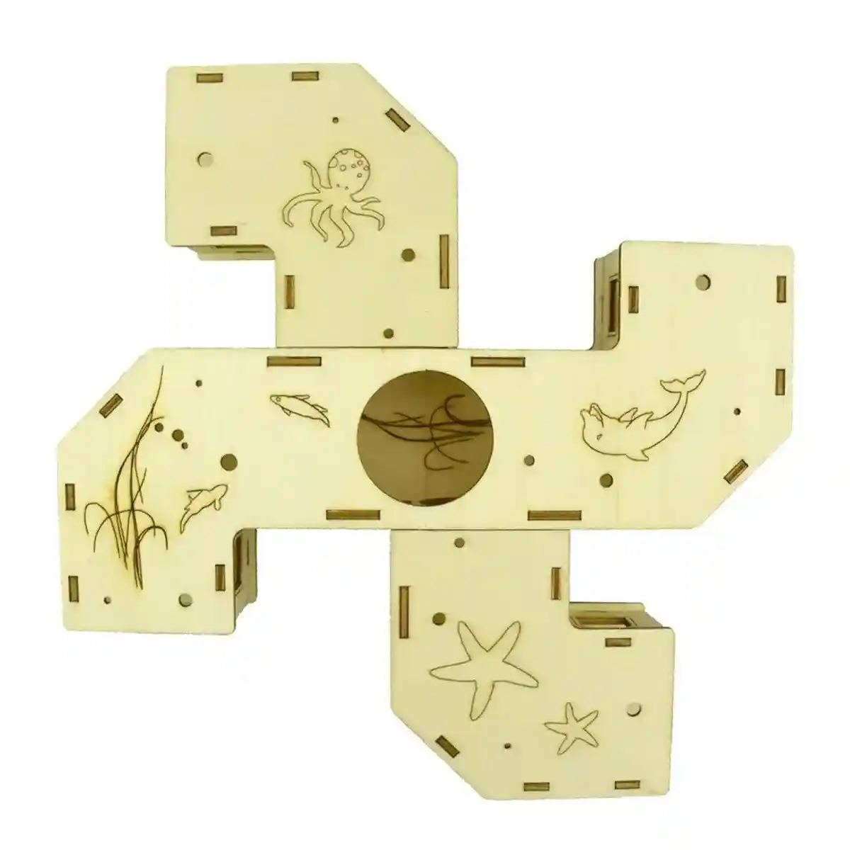 Wooden Hamster Tubes & Hideout Tunnel for Small Pets' Play & Exploration - Image 4