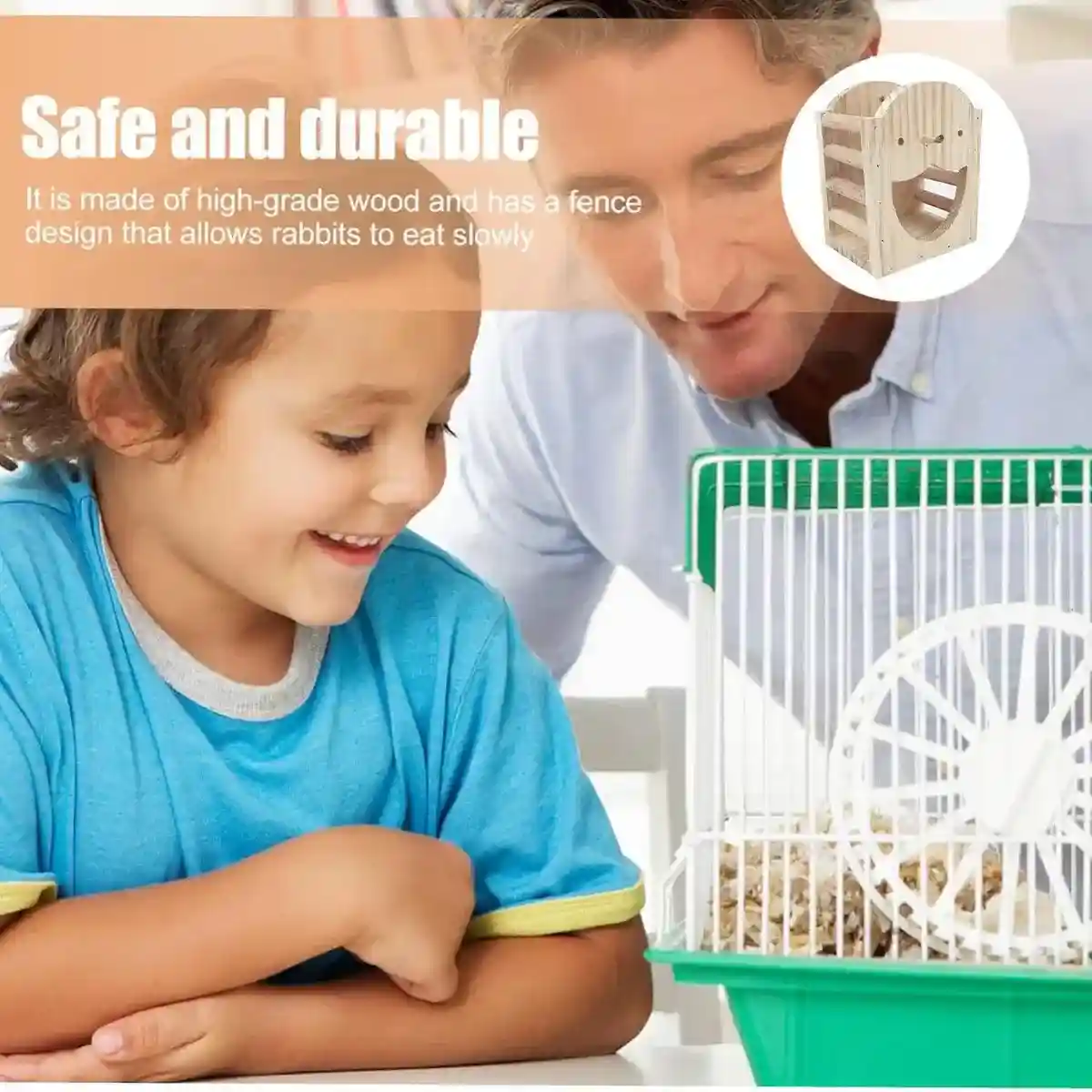 Natural Wooden Hay Feeder for Rabbits Bunny Grass Rack Box - Image 10