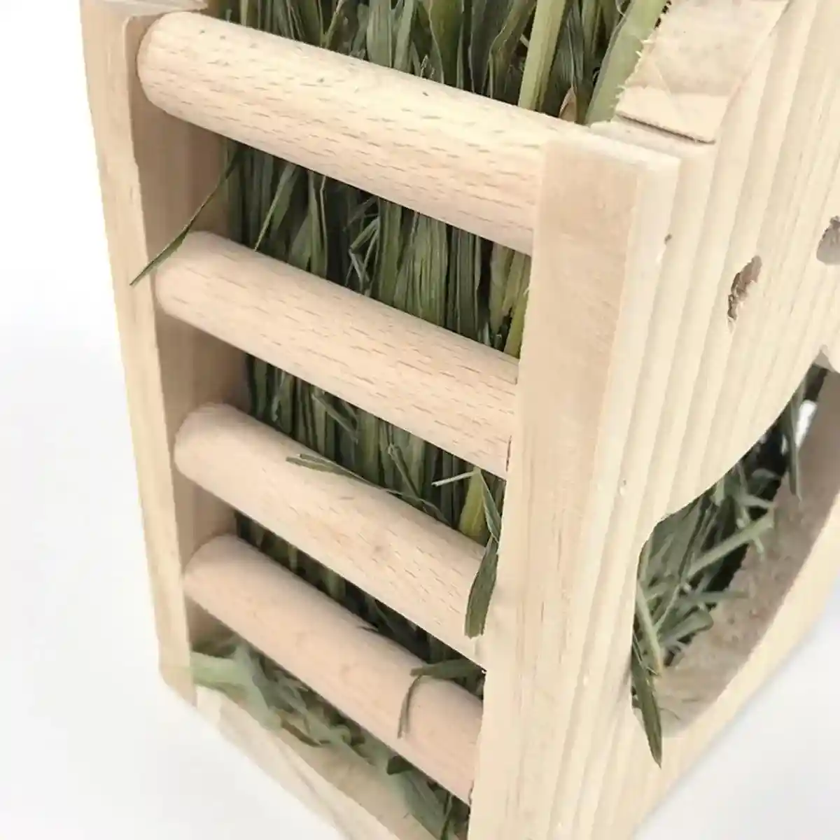 Natural Wooden Hay Feeder for Rabbits Bunny Grass Rack Box - Image 6