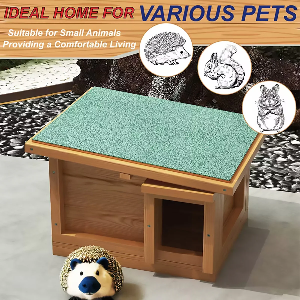 Wooden Hedgehog House Outdoor Shelter - Image 10