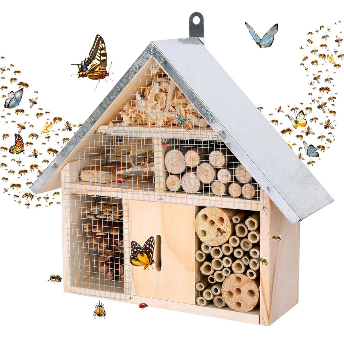Wooden Insect House Garden Habitat Observation Eco Friendly Insect Attraction - Image 10
