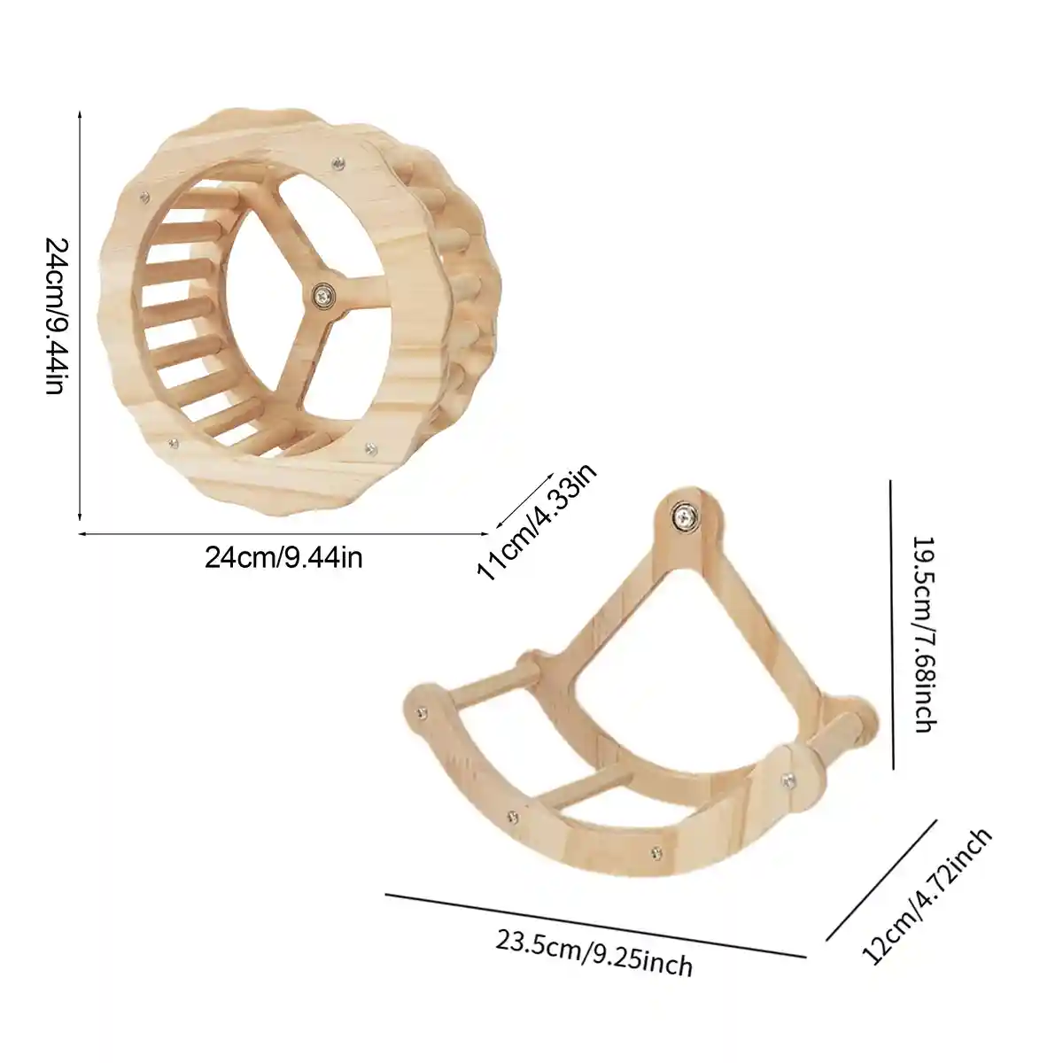 Wooden Parrot Toy Set with Spinning Wheel & Rocker for Cage Mounting - Image 2